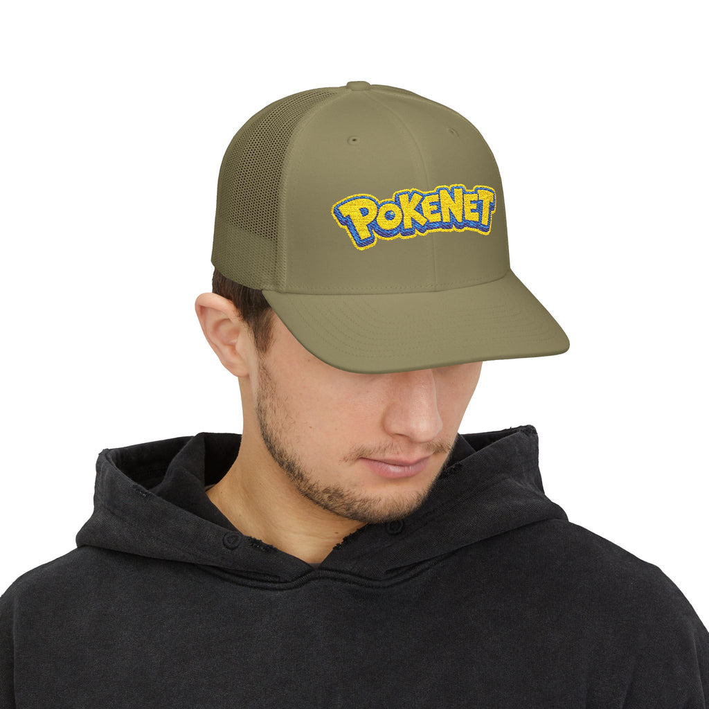 PokeNet Trucker Cap – Retro Gaming Logo Snapback Hat