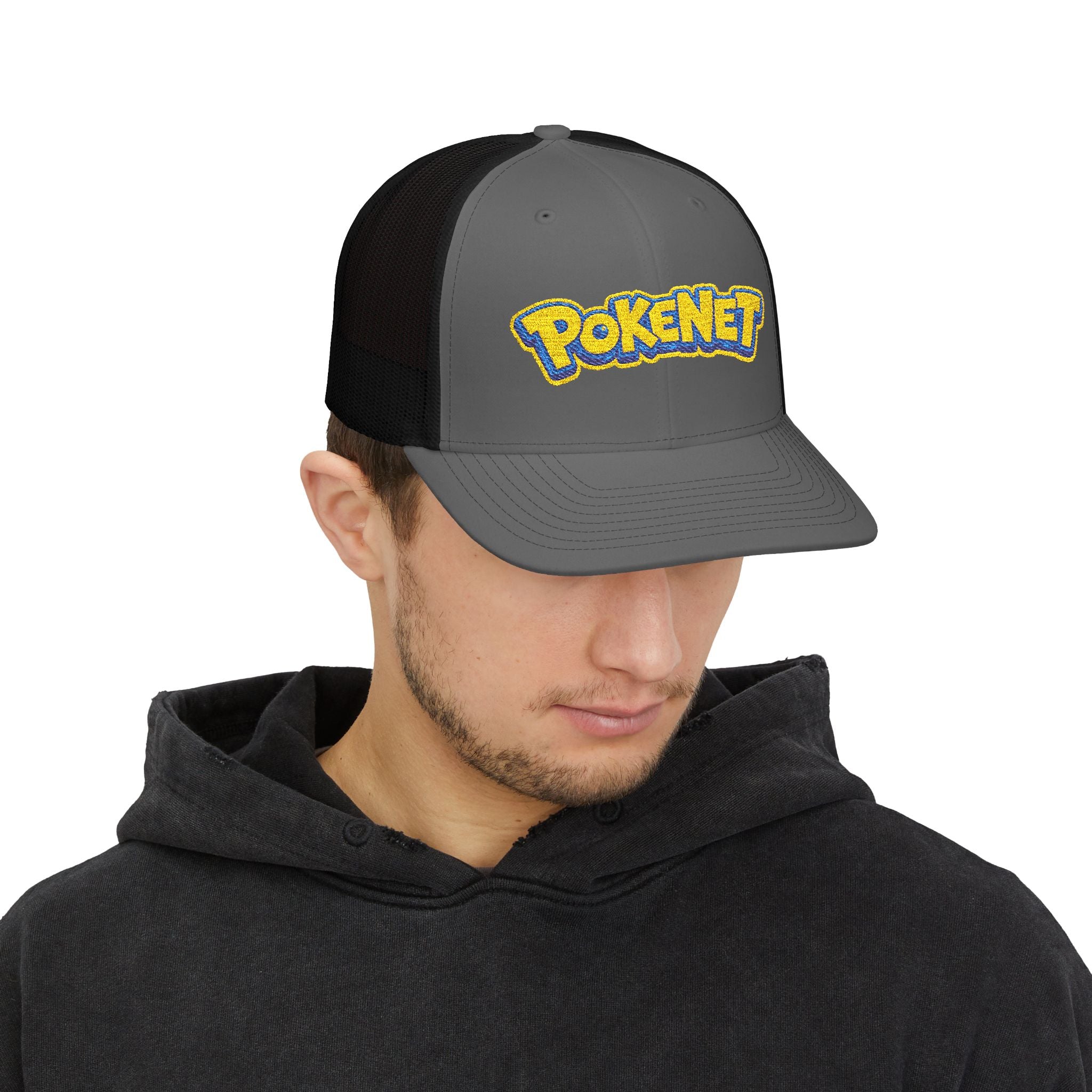 PokeNet Trucker Cap – Retro Gaming Logo Snapback Hat