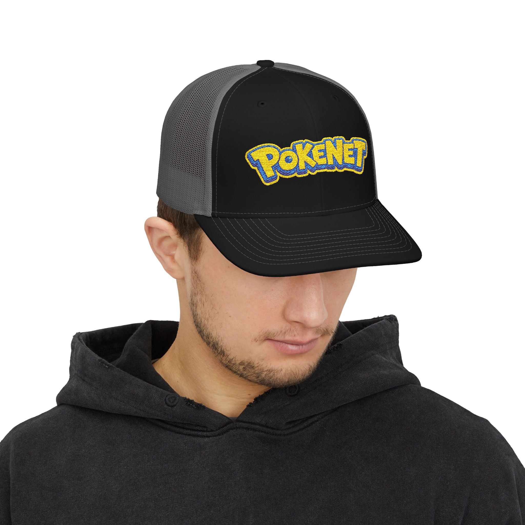 PokeNet Trucker Cap – Retro Gaming Logo Snapback Hat