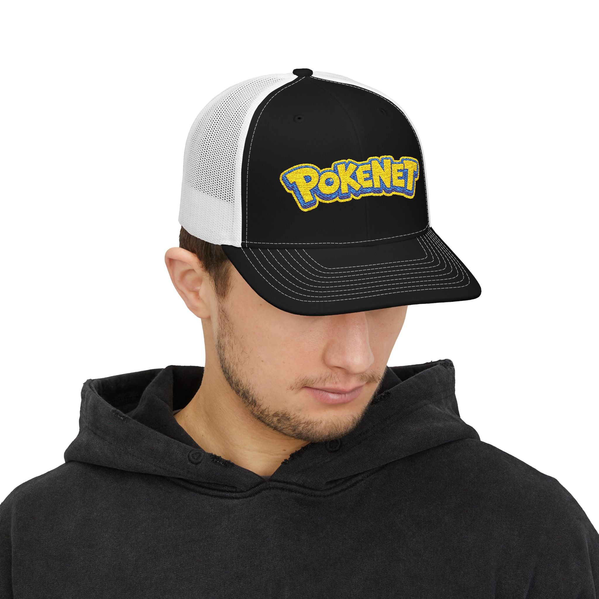 PokeNet Trucker Cap – Retro Gaming Logo Snapback Hat