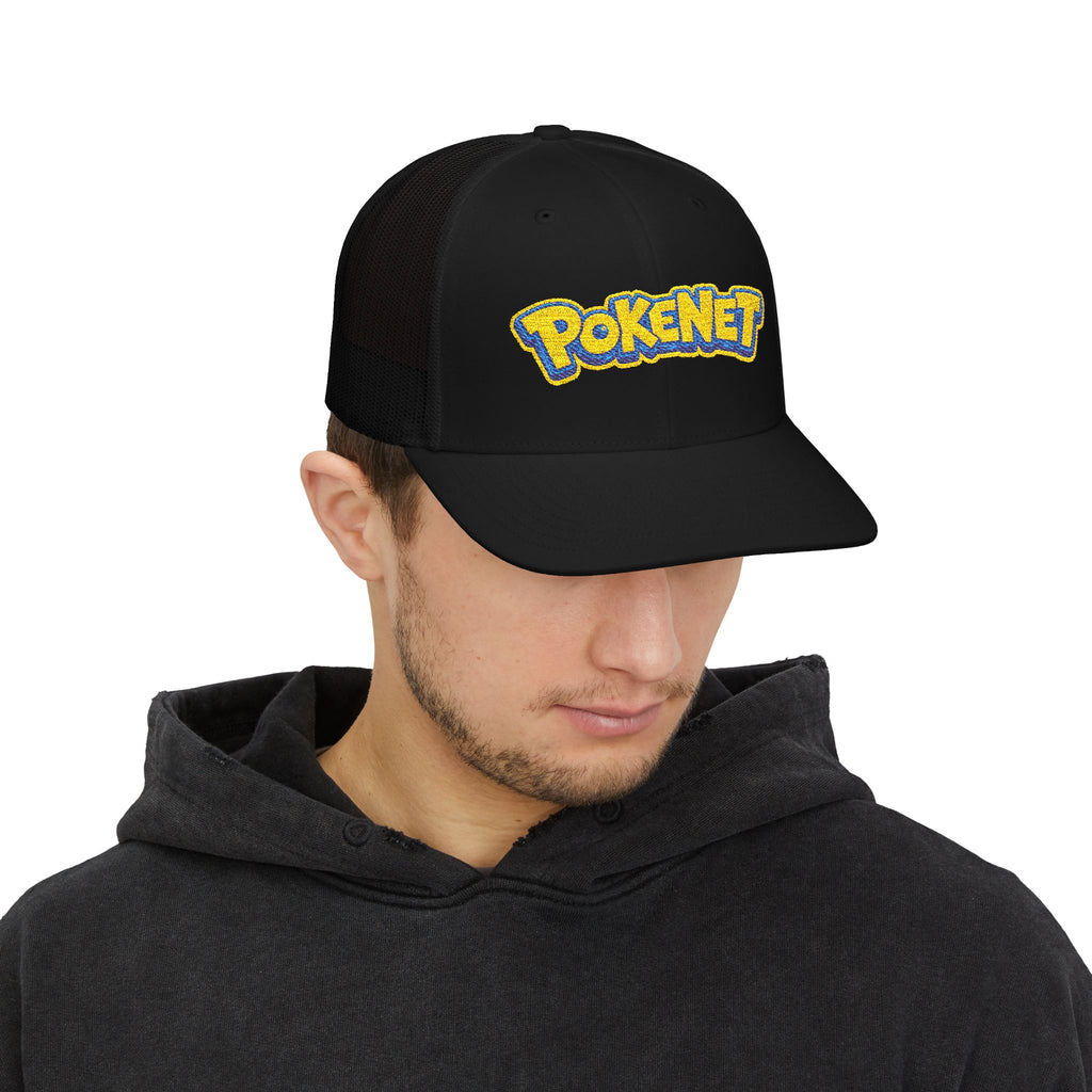 PokeNet Trucker Cap – Retro Gaming Logo Snapback Hat