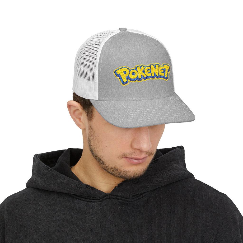 PokeNet Trucker Cap – Retro Gaming Logo Snapback Hat